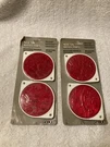 Vintage Cole Red Reflectors, 3", Nail On, New Original Packs, Of 2EA.. Fixed Price $15.00.