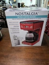 Nostalgia Retro 12-CUP Programmable Coffee Maker With Led Display, Red. Fixed Price $89.00.