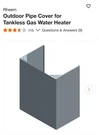 Rheem Tankless Gas Water Heater Pipe Cover Assembly RTG20330AJ. Fixed Price $55.99.