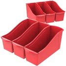 Storex Large Red Interlocking Plastic Book Bins Organizer - 6 Pack. Fixed Price $41.02.