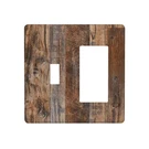 Rustic Brown Wood Grain Decorator/toggle Switch Wall Plate Combination 2-GANG.... Fixed Price $24.90.