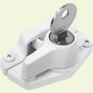Window Sash Lock Keyed White 2 Hole Centers Heavy Duty Zinc Sliding Frame. Fixed Price $16.99.