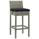 Modway Conduit 30" Rattan & Aluminum Patio Bar Stool Light Gray/navy. Fixed Price $99.99.