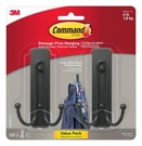 Command Matte Black Double Hooks, 2 Large,. Fixed Price $14.86.
