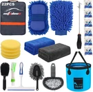 Autodeco 22PCS Car Wash Cleaning Tools Kit Detailing Set With Blue Canvas Ba. Fixed Price $54.52.