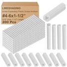 Lineshading 200 Pcs Expanding Plastic Screw Anchors 3/16" Hole 1-1/2", White. Fixed Price $14.76.