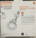 Sylvania Ultra Led 4" Recessed Kit 50WATT Into 9WATT. Fixed Price $14.95.