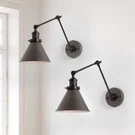 Lnc 1-LIGHT Gray Bell Modern Swing Arm Plug-in Wall Sconce Desk LAMB(2PACK). Fixed Price $99.99.