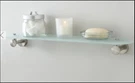 Signature Hardware Prague 23 3/4" Glass Bathroom Shelf Chrome Finish. Fixed Price $49.99.