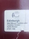 Baldwin Edinburgh 3707.150 Tumbler/ Toothbrush Holder Satin Nickel. Fixed Price $69.82.