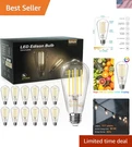 Elegant Vintage 8W Led Edison Bulbs 12 Pack Dimmable, Eye-friendly 2700K Light. Fixed Price $41.99.