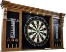Barrington Pre-assembled Wood Dartboard Cabinet With 18 Bristle Set. Fixed Price $283.99.