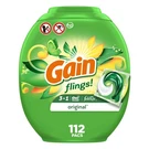 Procter & Gamble 02446 Flings Detergent Pods, Original, 112 80 Oz Tub. Fixed Price $45.82.