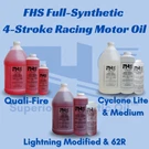 Fhs Full-synthetic 4-STROKE Racing Motor Oil. Fixed Price $75.00.