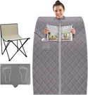 Serenelife SLISAU10GRYPORTABLE Infrared Sauna Home Spa W/ Heating Foot Pad Chair. Fixed Price $135.96.