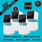 Wyze - V3 Indoor/outdoor 1080P Pan/tilt/zoom Camera Lot Of 4PCS. Fixed Price $112.00.