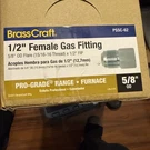 Brasscraft PSSC-62 1/2" Female Gas Fitting W/ 5/8" Od Flare. Fixed Price $21.00.