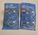 Westinghouse 25W 16.5 Globe Light Bulbs 12 Clear Pack 03741 Nos Set Of. Fixed Price $10.90.