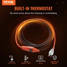 Vevor Heating Cable, 9FT 7W/FT Tape For Pipes With Built-in Thermostat. Fixed Price $34.90.