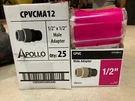 60% Off - 1/2" Mnpt Male Adapter Box 25 CPVCMA12 Apollo. Fixed Price $66.00.