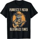 Bluegrass Music Funny Cat Playing Guitar Vintage Festival T-shirt. Fixed Price $14.99.