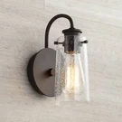 Kichler Braelyn 9 1/2" High Seeded Glass And Olde Bronze Wall Sconce. Fixed Price $129.99.