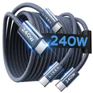 Lisen Usb To Cable, 240W Fast 6.6FT+6.6FT, Midnight. Fixed Price $13.35.