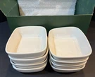 Vtg Set (8) Williams Sonoma Grande Cuisine White Stoneware Sidekick Baker Dishes. Fixed Price $60.00.