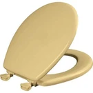 Bemis Toilet Seat Round Wood Desert Gold Easy Clean Hinges Bathroom Cover. Fixed Price $20.31.