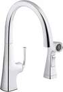Kohler K-22064-CP Graze Kitchen Sink Faucet, Polished Chrome. Fixed Price $349.99.