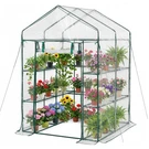 Outdoor Greenhouse 54X54X77.2IN, Powder-coated Steel, 130GSM Pe, Zip. Fixed Price $75.47.