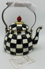 Mackenzie-childs Courtly Check 2 Quart Tea Kettle Made In Taiwan. Fixed Price $119.99.