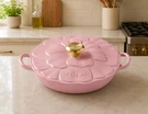 Creuset Enameled Cast Iron Petal Braiser, 2 1/4-QT., Color Chiffon Pink. Fixed Price $189.00.