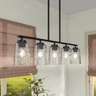 Mauzy Collection 5-LIGHT Matte Black Transitional Linear Chandelier With Clear. Fixed Price $222.88.