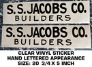 S.s. Jacobs Co. Builders Bud Moore Trans-am Mustang 1971 Clear Decal Pair. Fixed Price $28.75.