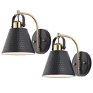 Bathroom Sconces Set Of 2, Black And Gold Wall Vani.... Fixed Price $47.97.