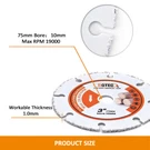 Diamond Saw Blade For Concrete Steel Mental 3PCS/SET 75MM Cutting Wheel Disc. Fixed Price $15.80.