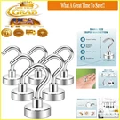 Heavy Duty Magnetic Hooks 30LB+ For Cruise Ship, Kitchen, Grill, Wall, Door, .... Fixed Price $8.91.