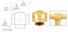 Crl HR15BKPB Polished Brass 2-5/8" Ball Type Tee For 1-1/2" Tubing. Fixed Price $62.09.
