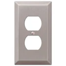 Amerelle Century Brushed Nickel 1 Gang Stamped Steel Duplex Wall Plate. Fixed Price $8.95.