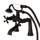 Kingston Brass KS268 Deck Mounted Clawfoot Tub Filler - Black. Fixed Price $497.22.