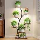 Bacekoll Plant Stand Indoor With Grow Lights, 7 Tiered Rustic Brown + Black. Fixed Price $100.29.