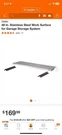 Husky 48" X 18" D Stainless Steel Work Surface For Garage Tool Storage System. Fixed Price $115.00.