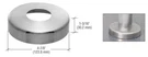 Brushed Stainless Base Flange Cover For 1-1/4" Schedule 40 Pipe Rail. Fixed Price $53.78.