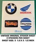 Bmw Honda Norton-triumph Motorcycles Vintage Original Decal Sticker Sheet. Fixed Price $5.78.