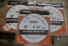 Ridgid Diamond Glass / Mosaic Blade 10" 250MM Wet Cutting 6,115 Max Rpm HD-GT10P. Fixed Price $64.95.