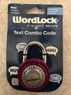 Wordlock 3 Letter Text Combo Code Padlock Hardened Steel/pink. Fixed Price $10.00.