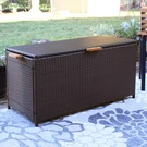 Resin Wicker Indoor/outdoor Storage Deck Box With Handles - Brown By Sunnydaze. Fixed Price $158.67.