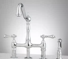 Signature Hardware Bellevue Bridge Kitchen Faucet, Chrome. Fixed Price $259.95.