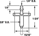 Prime-line 16471 Mill Silver Steel Top Mount Pivot 3/8 Dia. X 15/16 W In.. Fixed Price $8.15.